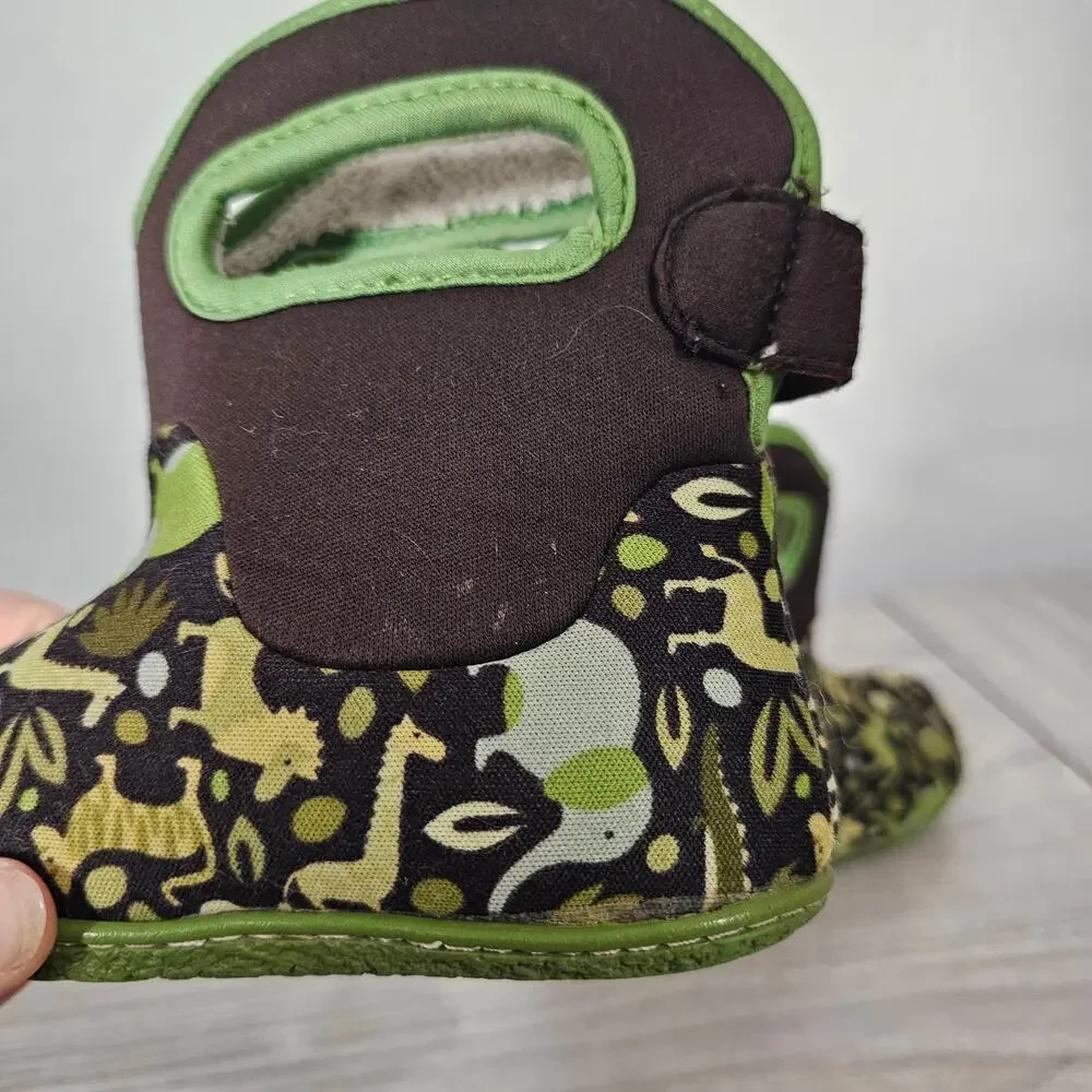 BOGS Baby II Boots Waterproof Green Brown Zoo Toddler Infants US 6 Outdoors